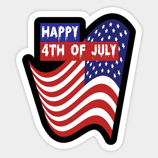 happy 4th of july Sticker by ARJUNO STORE